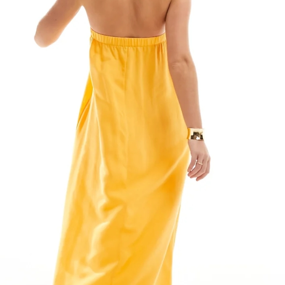 Yellow Strapless Maxi Dress